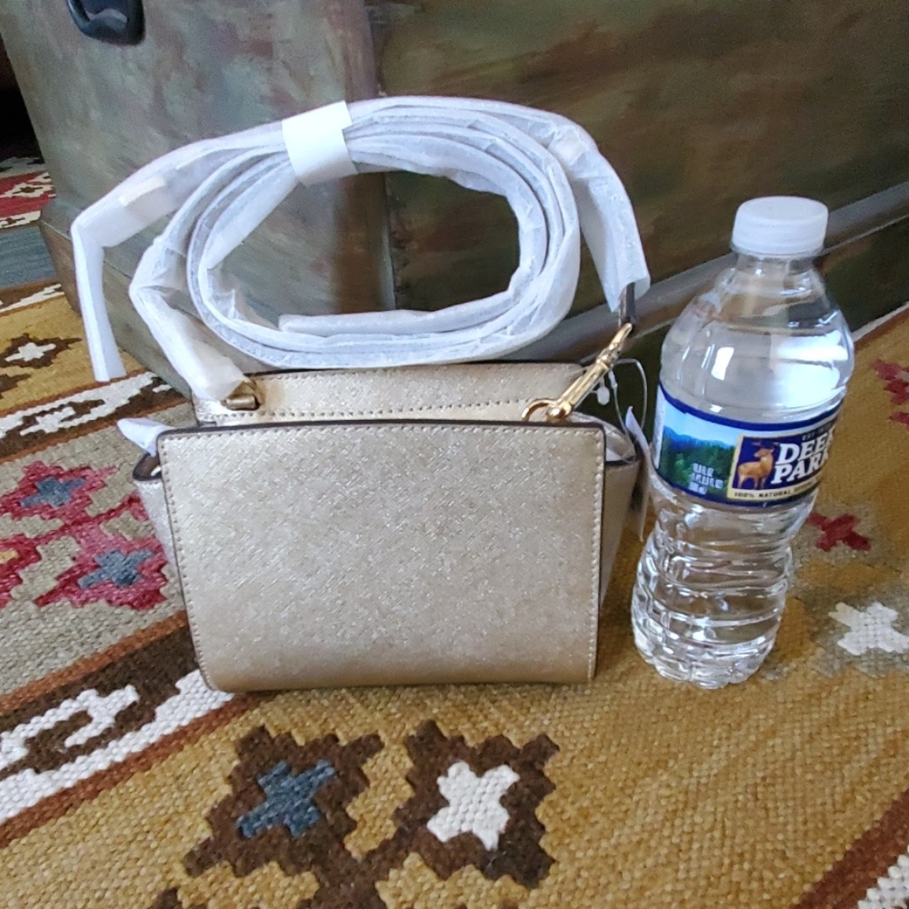 Michael Kors Mini Selma Gold Studded Crossbody bag - Picture 2 of 8